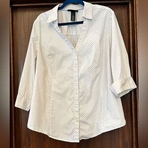 Polka Dot V Neck Blouse